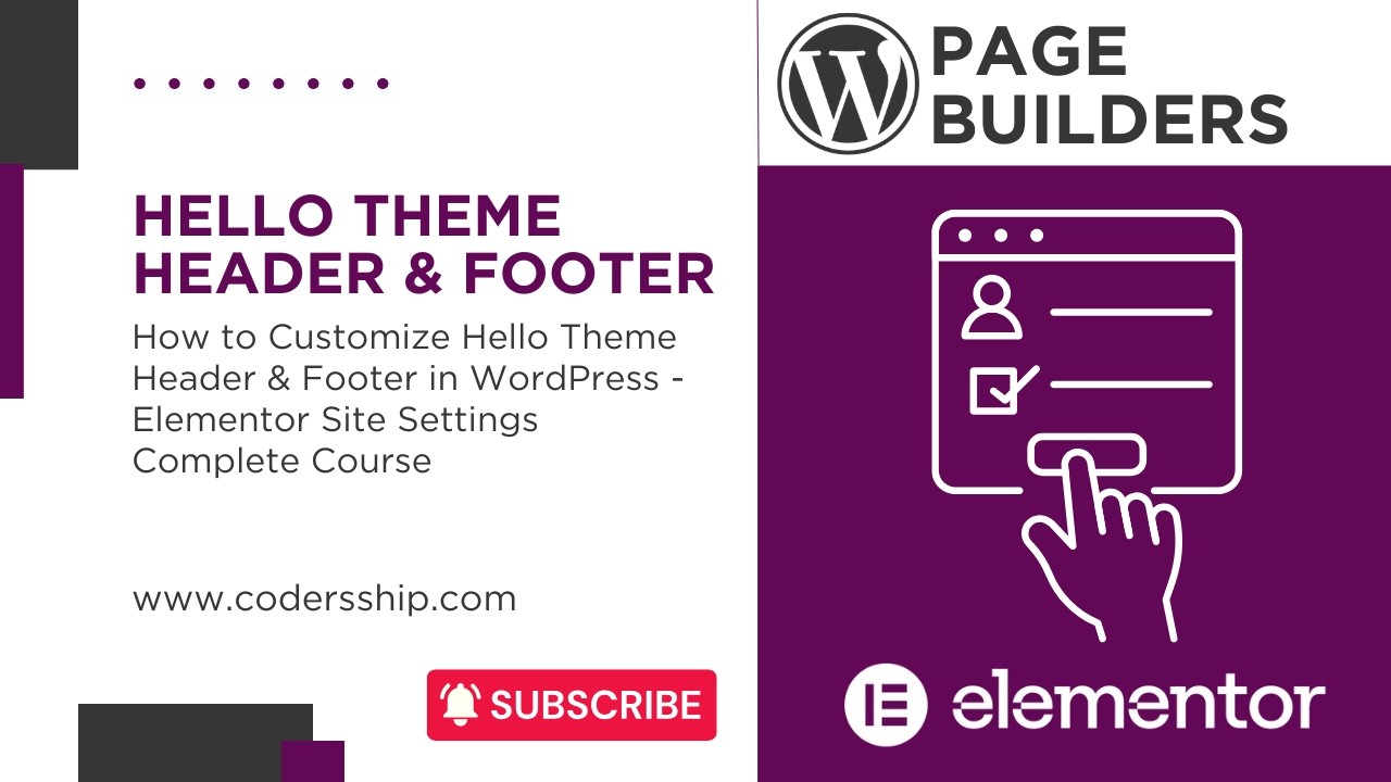 How to Customize Hello Theme Header & Footer in WordPress | Elementor ...