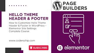 How to Customize Hello Theme Header &amp; Footer in WordPress | Elementor Complete Course in Urdu/Hindi