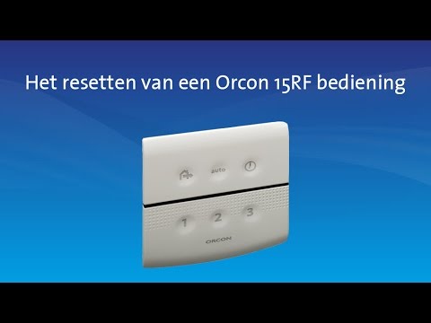 Resetten Orcon 15RF Bediening