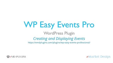 WP Easy Events Pro WordPress plugin - Creating and displaying events