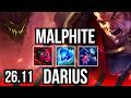 MALPHITE vs DARIUS (TOP) | Good KDA: 9/1/13 | BR Grandmaster | 26.11