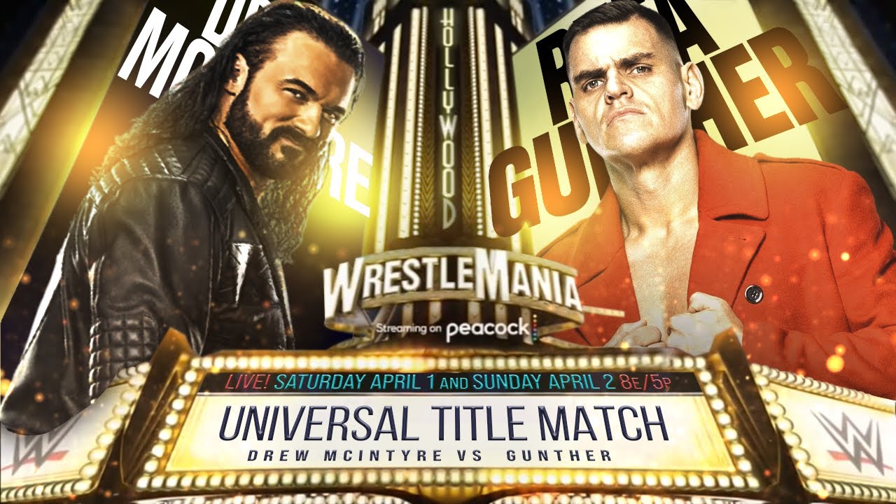 Drew Mcintyre vs. Gunther WWE Universal Championship Match YouTube