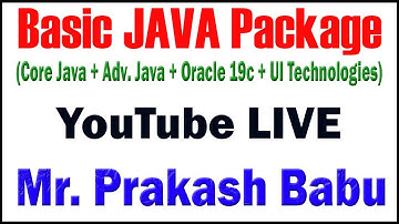 CORE JAVA TUTORIALS BY Mr.PRAKASH BABU