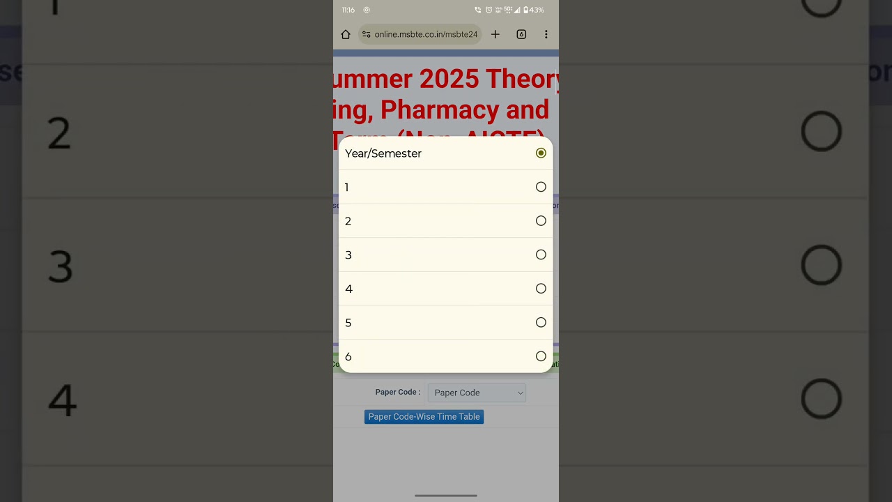 MSBTE exam time table 2025