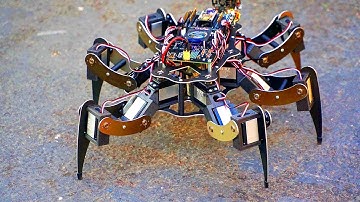 FREAKY RUNNING AND DANCING HEXAPOD SPIDER ARDUINO ROBOT / REMOTE CONTROLLED DEMONSTRATION