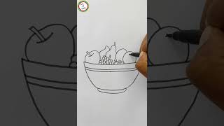 How to draw a Fruit basket #youtubeshorts