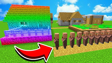 WHY DO VILLAGERS LINE UP FOR THIS RAINBOW HOUSE ??? MINECRAFT SECRET CHALLENGE ! AMV SHORT Animation