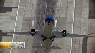 Boeing pilots practice almost-vertical takeoff