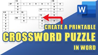 [HOW-TO] Create Your Own Printable CROSSWORD PUZZLE In Microsoft Word screenshot 5