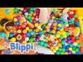 Blippi and Meekah Build an Indoor Playground Fort! Color Stories for Kids