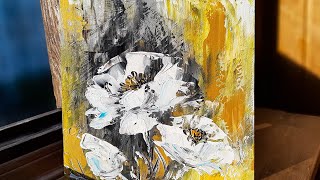 WHITE POPPIES | Gilding, palette knife