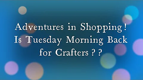 Adventures in Shopping!  Is Tuesday Morning Back f...