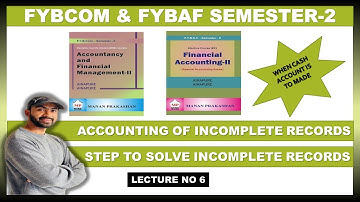 FYBCOM Single entry system or Accouts from Incomplete Records | Siraj Shaikh | lec 6