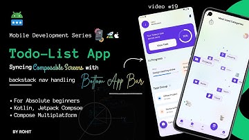 P10: Navigation Sync with Bottom App Bar || TodoList App || Beginners [HINDI]