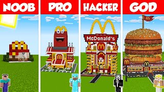 Minecraft TNT MCDONALDS HOUSE BUILD CHALLENGE NOOB vs PRO vs HACKER vs GOD - Animation screenshot 4