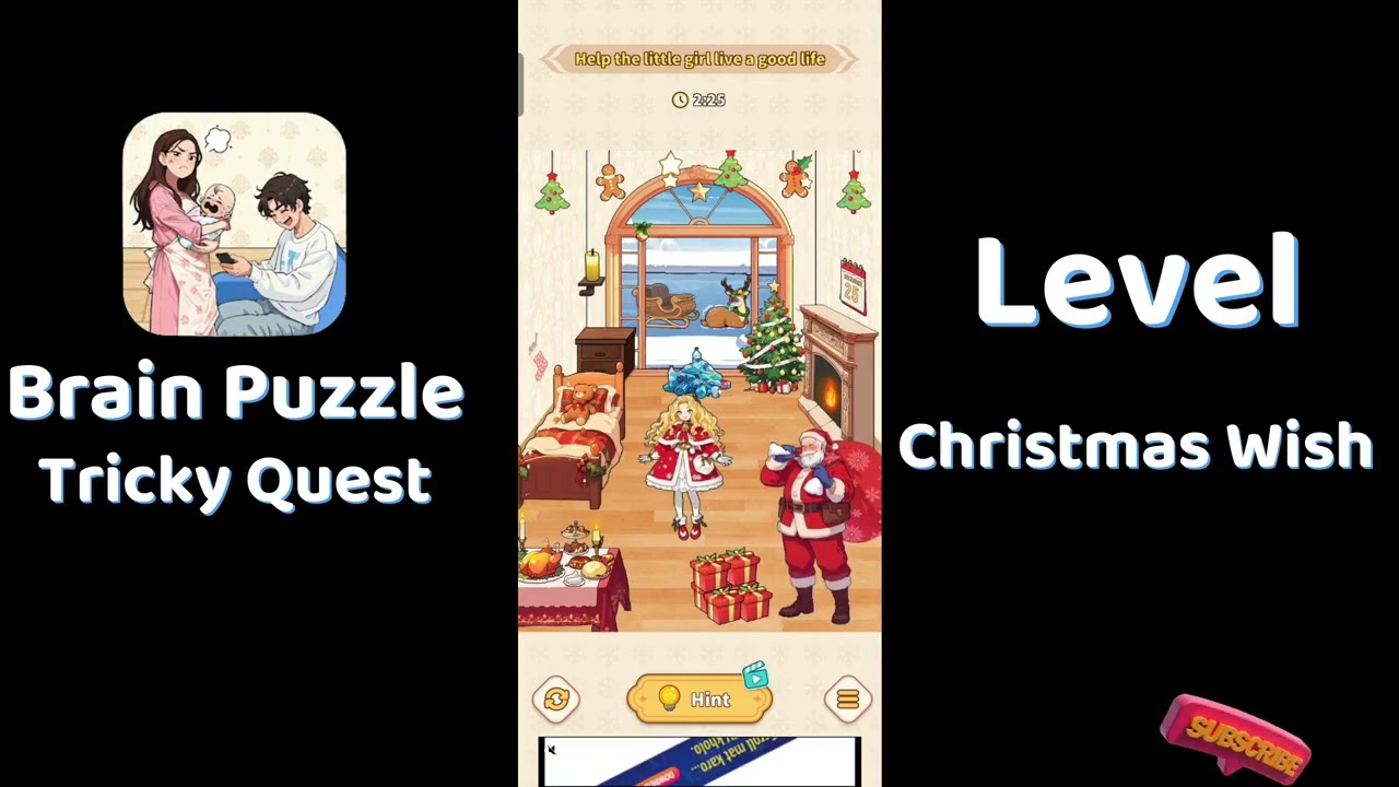 Brain Puzzle Tricky Quest Christmas Wish Walkthrough