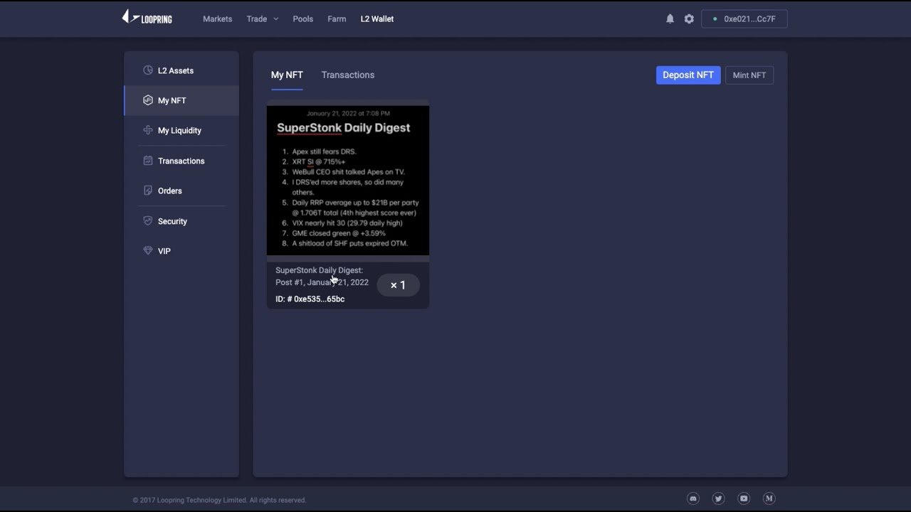 How to mint an NFT on Loopring L2 - YouTube