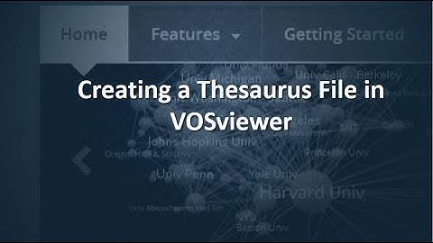 How to Create a Thesaurus File in VOSviewer?