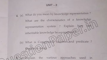 BCA 6th Sem Artificial Intelligence Question Paper 2019