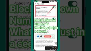 How to Block Unknown number in WhatsApp #shorts #viral #whatsapptips
