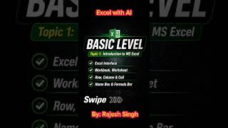 Zero To Hero Excel Learning with AI | Basic Level | Topic 1 to Topic 4 | Excel Complete Beginner