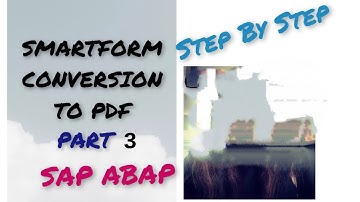 SAP ABAP SMARTFORMS CONVERTING TO PDF PART 3