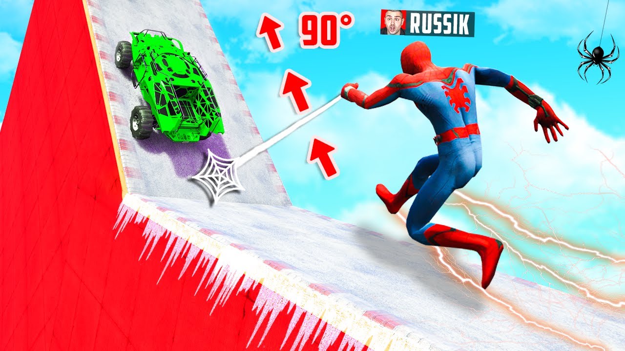 SPIDERMAN schafft 90° EIS RAMPE in GTA 5!