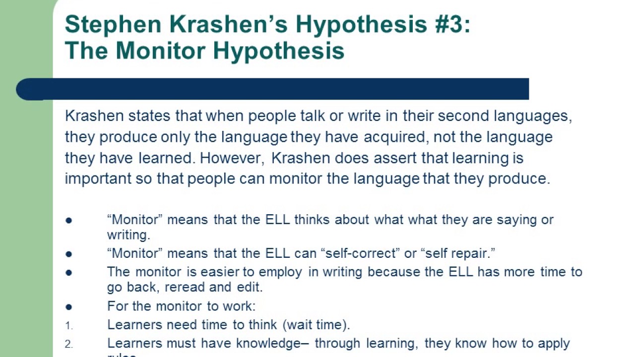 examples of krashen's hypothesis