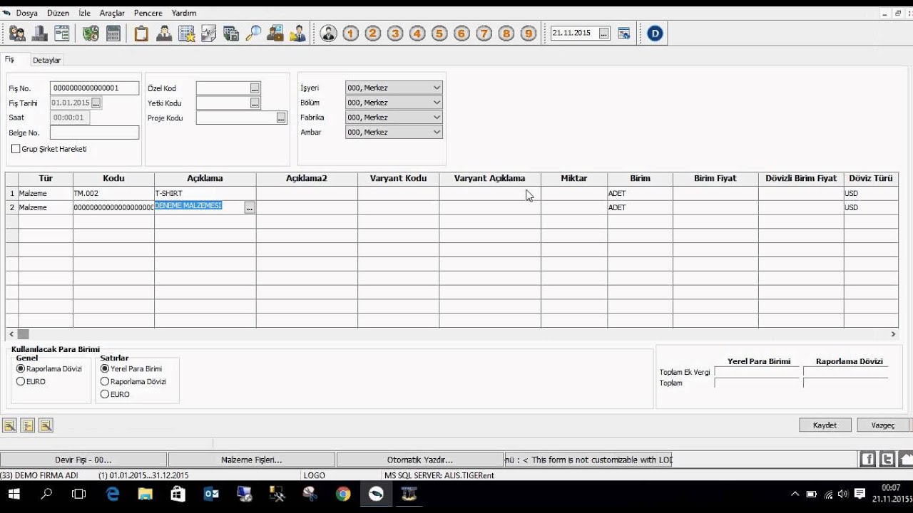 Malzeme Devir İşlemleri