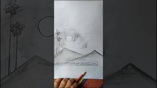 Simple Pencil Sketch of a Beautiful Mountain! Step by step.🏔️🏔️🏔️ #art #shorts #mountains #viral