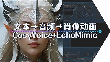 文本→音频→肖像动画在ComfyUI中的完全生成,CosyVoice+EchoMimic #stablediffusion #ComfyUI