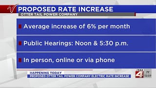 Public input sessions for proposed Otter Tail Power Company electric rate increase