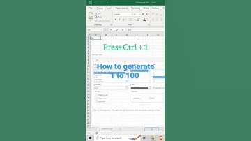 Generate Numbers 1-100 in Excel with a Formula