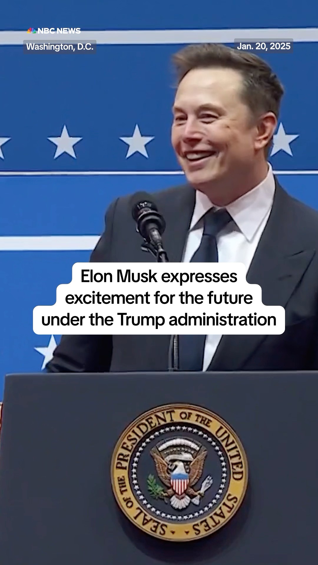 Elon Musk delivered an address to Trump supporters at Capital One Arena