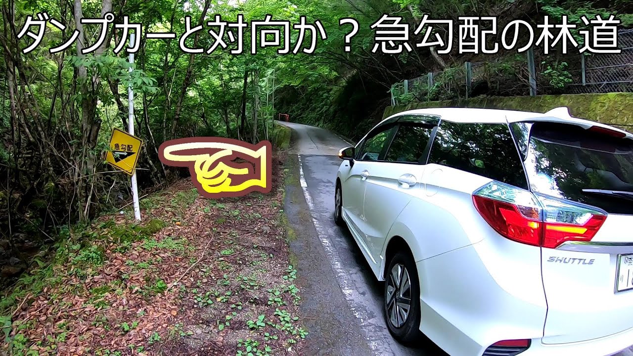 ダンプカーが行きかう急勾配の林道をシャトルで行くもんじゃありませんでした　(´・ω・｀)「軽トラで行け」急勾配・高野辻ヘリポート展望台へ続く林道殿野坪内線