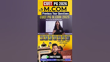 CUET PG M.Com 2026 | Previous Year Question Paper join batch #cuetpg2026 #cuetpgmcom2026 #mcom