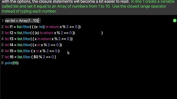 Learn swift: Filter closure syntax