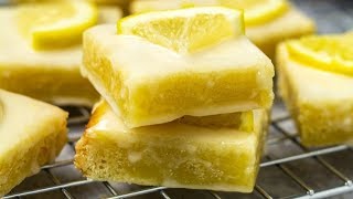 ... aka lemon blondies – these deliciously thick and fudgy bars are
bursting with flavour, topped a sweet tangy glaze.