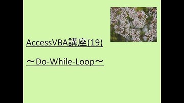 AccessVBA講座(19) ～Do While Loop～