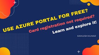 Use Azure Portal for Free wihtout Card reg...