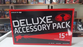 unboxing video review en español de pack de armas mcfarlane toys.  Deluxe accesory pack