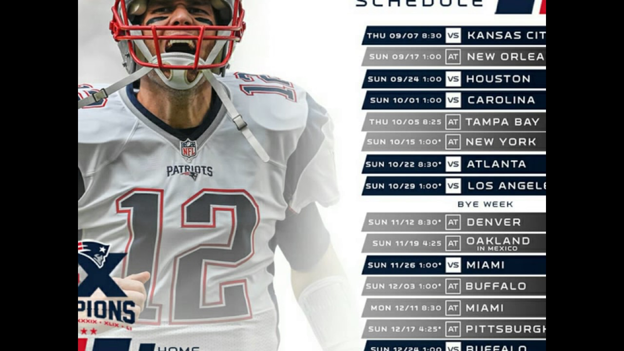 New England Patriots 2017 Schedule