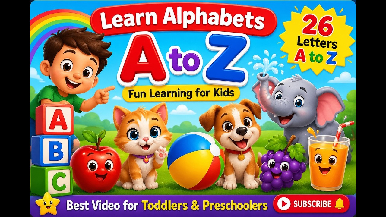 A to Z Alphabets for Kids | Fun Learning ABC Song 🎵 | Nursery Video ...