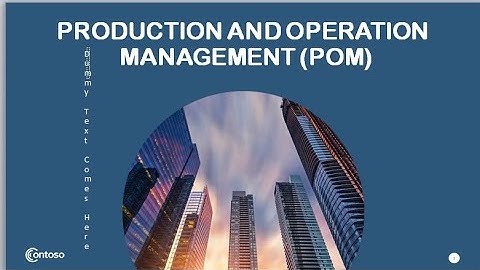 Introduction to Production and Operations Management