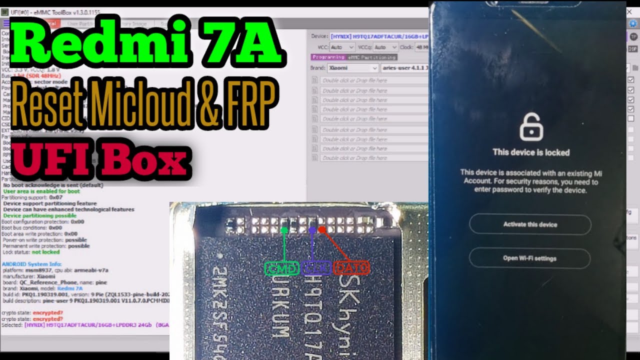 Xiaomi Redmi 7A (pine) Reset Micloud dan FRP - UFI Box