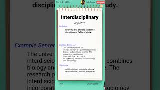Interdisciplinary   IELTS & TOEFL Vocabulary Daily #ielts #toefl