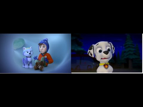 PAW Patrol: Everest's Tummy Scares Jake And Marshall.