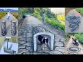 Funny 3D Street Art Drawing With Charcoal, Amazing Optical Illusion