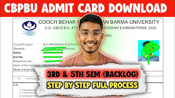 CBPBU CBCS 3RD & 5TH SEMESTER (BACKLOG) ADMIT CARD DOWNLOAD 2025-26 | STEP BY STEP FULL PROCESS 
