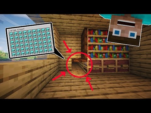 5 Cách Xây Dựng Cực Độc Mà Bạn Có Thể Chưa Biết Trong Minecraft - Hầm Kim cương Sau Kệ Sách